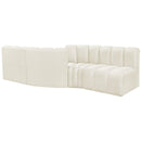  Manufacturer Color_Cream -- Arc 108" Cream Velvet Upholstered 4 pc Modular Sectional IMAGE 3