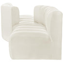  Manufacturer Color_Cream -- Arc 108" Cream Velvet Upholstered 4 pc Modular Sectional IMAGE 5