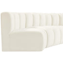  Manufacturer Color_Cream -- Arc 108" Cream Velvet Upholstered 4 pc Modular Sectional IMAGE 7