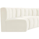 Meridian Arc Cream Velvet 4 pc Modular Sectional IMAGE 7