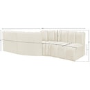  Manufacturer Color_Cream -- Arc 108" Cream Velvet Upholstered 4 pc Modular Sectional IMAGE 8