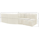 Meridian Arc Cream Velvet 4 pc Modular Sectional IMAGE 8