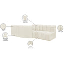  Manufacturer Color_Cream -- Arc 108" Cream Velvet Upholstered 4 pc Modular Sectional IMAGE 9