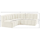  Manufacturer Color_Cream -- Arc 103" Cream Velvet Upholstered 4 pc Modular Sectional IMAGE 10