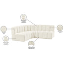  Manufacturer Color_Cream -- Arc 103" Cream Velvet Upholstered 4 pc Modular Sectional IMAGE 11