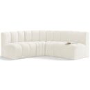 Meridian Arc Cream Velvet 4 pc Modular Sectional IMAGE 1
