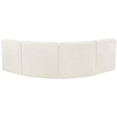 Meridian Arc Cream Velvet 4 pc Modular Sectional IMAGE 3