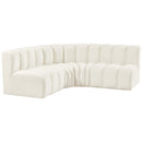  Manufacturer Color_Cream -- Arc 103" Cream Velvet Upholstered 4 pc Modular Sectional IMAGE 5