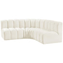  Manufacturer Color_Cream -- Arc 103" Cream Velvet Upholstered 4 pc Modular Sectional IMAGE 6