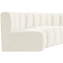  Manufacturer Color_Cream -- Arc 103" Cream Velvet Upholstered 4 pc Modular Sectional IMAGE 9