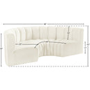  Manufacturer Color_Cream -- Arc 88" Cream Velvet Upholstered 4 pc Modular Sectional IMAGE 10