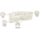  Manufacturer Color_Cream -- Arc 88" Cream Velvet Upholstered 4 pc Modular Sectional IMAGE 11