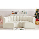  Manufacturer Color_Cream -- Arc 88" Cream Velvet Upholstered 4 pc Modular Sectional IMAGE 2