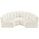  Manufacturer Color_Cream -- Arc 88" Cream Velvet Upholstered 4 pc Modular Sectional IMAGE 4