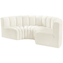  Manufacturer Color_Cream -- Arc 88" Cream Velvet Upholstered 4 pc Modular Sectional IMAGE 6