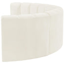  Manufacturer Color_Cream -- Arc 88" Cream Velvet Upholstered 4 pc Modular Sectional IMAGE 7