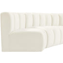  Manufacturer Color_Cream -- Arc 88" Cream Velvet Upholstered 4 pc Modular Sectional IMAGE 9