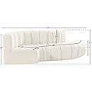  Manufacturer Color_Cream -- Arc 104" Cream Velvet Upholstered 4 pc Modular Sectional IMAGE 10