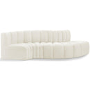  Manufacturer Color_Cream -- Arc 104" Cream Velvet Upholstered 4 pc Modular Sectional IMAGE 1