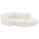  Manufacturer Color_Cream -- Arc 104" Cream Velvet Upholstered 4 pc Modular Sectional IMAGE 4