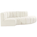  Manufacturer Color_Cream -- Arc 104" Cream Velvet Upholstered 4 pc Modular Sectional IMAGE 5