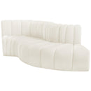  Manufacturer Color_Cream -- Arc 104" Cream Velvet Upholstered 4 pc Modular Sectional IMAGE 6