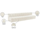  Manufacturer Color_Cream -- Arc 119" Cream Velvet Upholstered 4 pc Modular Sectional IMAGE 10