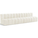  Manufacturer Color_Cream -- Arc 119" Cream Velvet Upholstered 4 pc Modular Sectional IMAGE 1