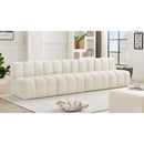  Manufacturer Color_Cream -- Arc 119" Cream Velvet Upholstered 4 pc Modular Sectional IMAGE 2