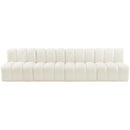  Manufacturer Color_Cream -- Arc 119" Cream Velvet Upholstered 4 pc Modular Sectional IMAGE 5