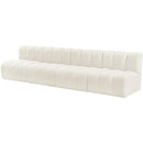 Manufacturer Color_Cream -- Arc 119" Cream Velvet Upholstered 4 pc Modular Sectional IMAGE 6
