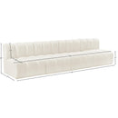Meridian Arc Cream Velvet 4 pc Modular Sectional IMAGE 9