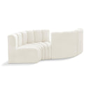  Manufacturer Color_Cream -- Arc 102" Cream Velvet Upholstered 4 pc Modular Sectional IMAGE 1