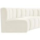  Manufacturer Color_Cream -- Arc 102" Cream Velvet Upholstered 4 pc Modular Sectional IMAGE 6