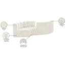  Manufacturer Color_Cream -- Arc 102" Cream Velvet Upholstered 4 pc Modular Sectional IMAGE 8