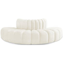  Manufacturer Color_Cream -- Arc 90" Cream Velvet Upholstered 4 pc Modular Sectional IMAGE 1