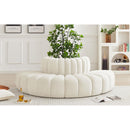  Manufacturer Color_Cream -- Arc 90" Cream Velvet Upholstered 4 pc Modular Sectional IMAGE 2