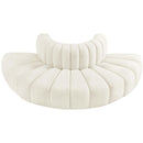  Manufacturer Color_Cream -- Arc 90" Cream Velvet Upholstered 4 pc Modular Sectional IMAGE 4