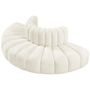  Manufacturer Color_Cream -- Arc 90" Cream Velvet Upholstered 4 pc Modular Sectional IMAGE 5