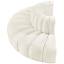 Manufacturer Color_Cream -- Arc 90" Cream Velvet Upholstered 4 pc Modular Sectional IMAGE 6