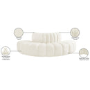  Manufacturer Color_Cream -- Arc 90" Cream Velvet Upholstered 4 pc Modular Sectional IMAGE 9