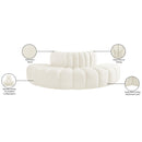 Meridian Arc Cream Velvet 4 pc Modular Sectional IMAGE 9