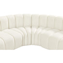  Manufacturer Color_Cream -- Arc 133" Cream Velvet Upholstered 5 pc Modular Sectional IMAGE 10