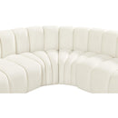 Meridian Arc Cream Velvet 5 pc Modular Sectional IMAGE 10