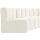  Manufacturer Color_Cream -- Arc 133" Cream Velvet Upholstered 5 pc Modular Sectional IMAGE 11
