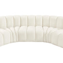  Manufacturer Color_Cream -- Arc 133" Cream Velvet Upholstered 5 pc Modular Sectional IMAGE 13