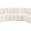 Meridian Arc Cream Velvet 5 pc Modular Sectional IMAGE 13