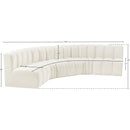  Manufacturer Color_Cream -- Arc 133" Cream Velvet Upholstered 5 pc Modular Sectional IMAGE 14