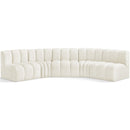  Manufacturer Color_Cream -- Arc 133" Cream Velvet Upholstered 5 pc Modular Sectional IMAGE 1