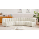  Manufacturer Color_Cream -- Arc 133" Cream Velvet Upholstered 5 pc Modular Sectional IMAGE 2